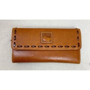 Dooney & Bourke Florentine Leather Continental Wallet in Natural Whip Stich